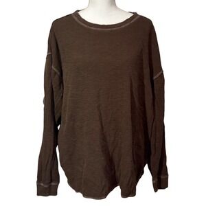 Roundtree & Yorke Casuals Brown Waffle Knit Pullover Sweater Men's XXL